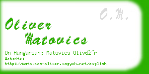 oliver matovics business card